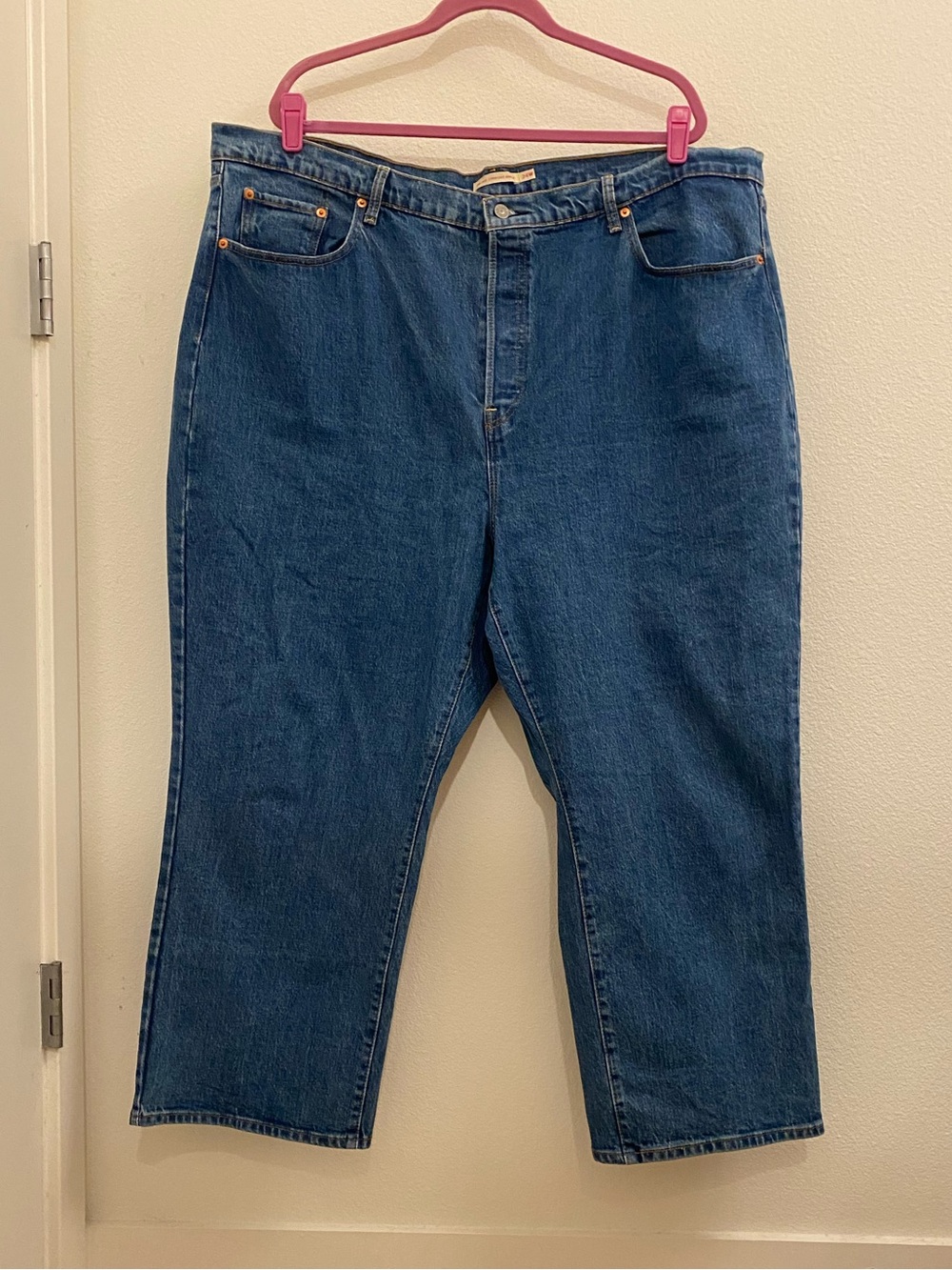 Levi’s Ribcage Straight Ankle Premium Jeans - Button Fly Denim - Womens Plus 24W